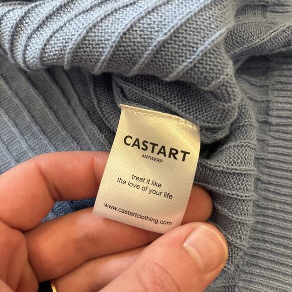 Essential Antwerp Mills Knit Pocket Tee Blue Women’s Sz XL Linen Blend NWT - Picture 10 of 11